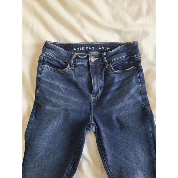 American Eagle Outfitters Jegging Jeans Women's Size 2 Short Blue Denim High-Ris - Picture 3 of 6